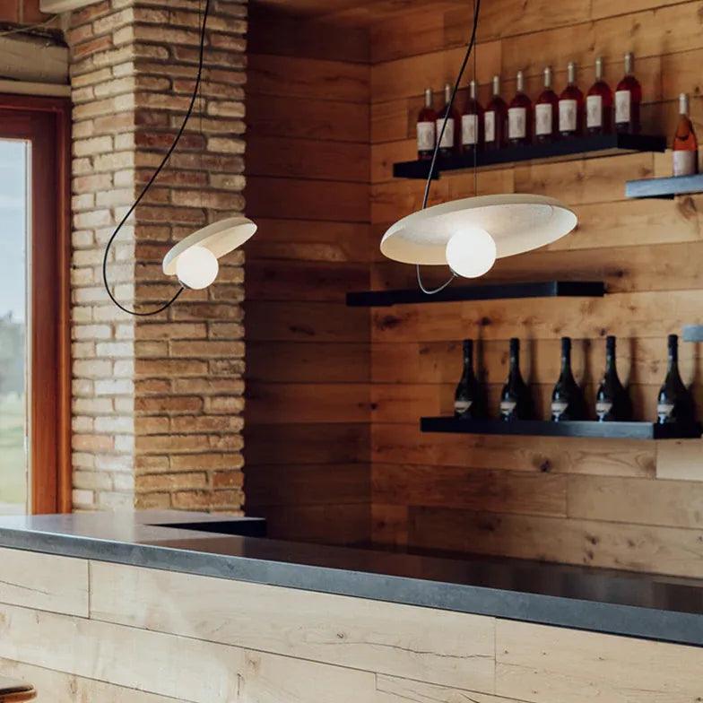 Minimalistyczna żelazna lampa wisząca w kształcie dysku do sypialni | boxzora