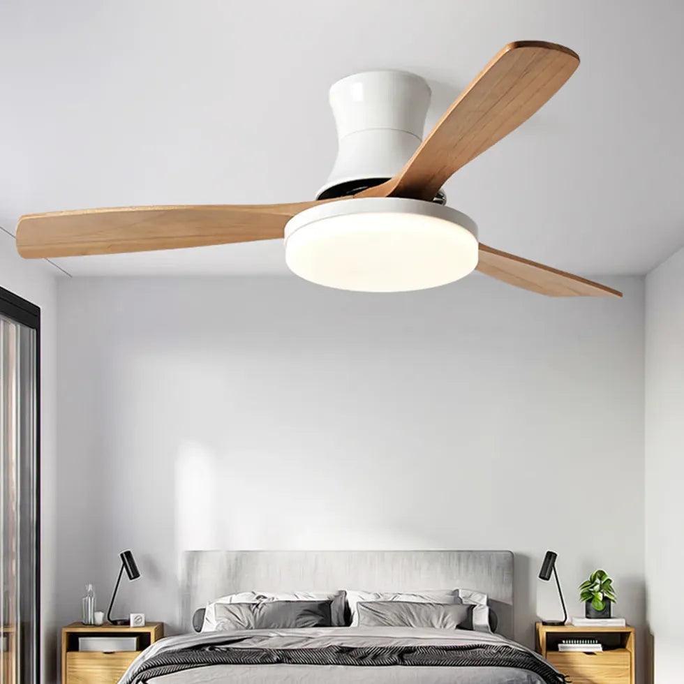 Ventilador de techo inteligente nórdico de madera con luz | boxzora