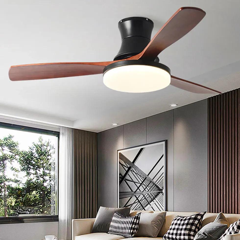 Ventilador de techo inteligente nórdico de madera con luz | boxzora