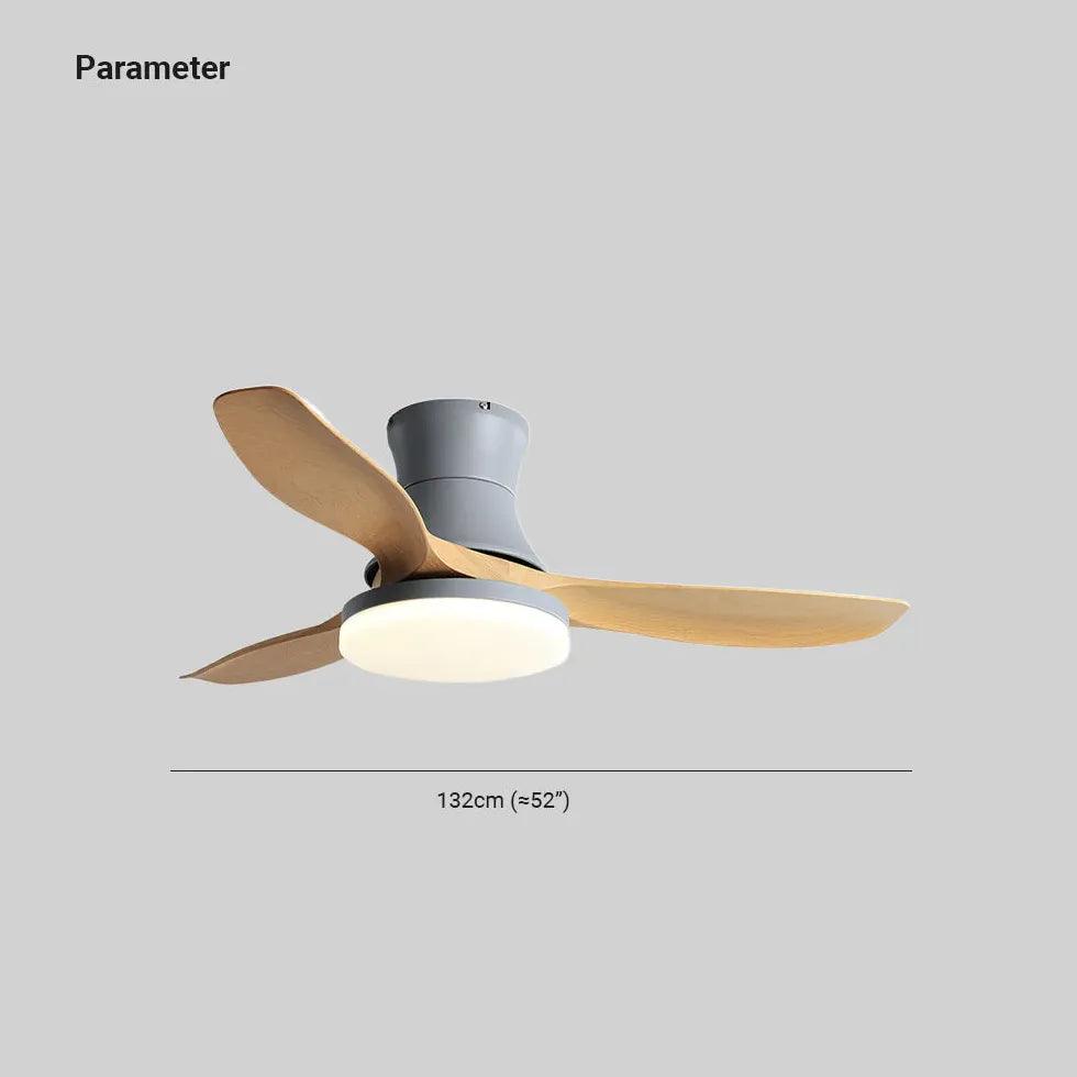 Ventilador de techo inteligente nórdico de madera con luz | boxzora