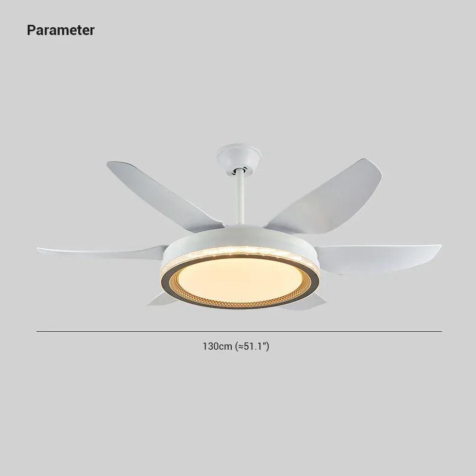 Hvid moderne LED-loftventilatorlampe til stuen | boxzora