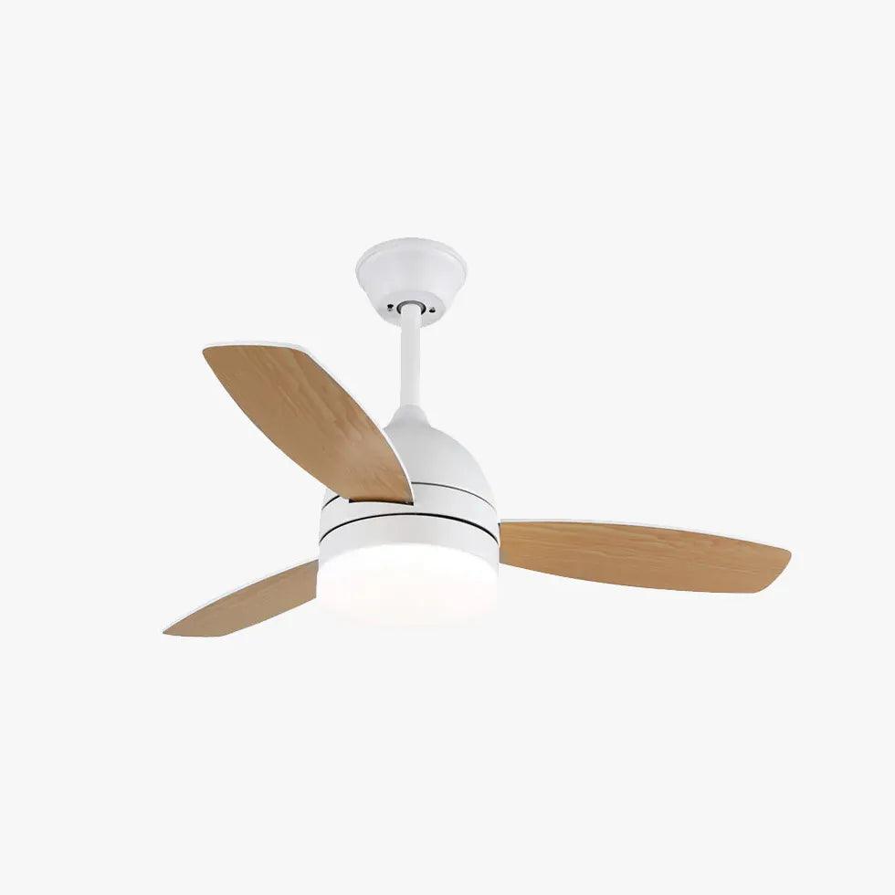 Ventilador de techo con luz LED de madera maciza nórdica | boxzora