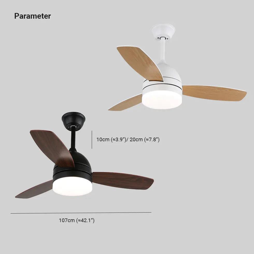 Ventilador de techo con luz LED de madera maciza nórdica | boxzora