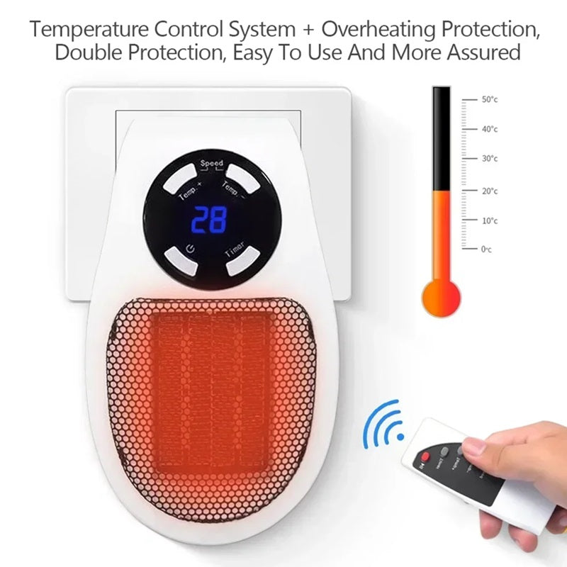 Mini chauffage numérique portable - écran LED, contrôle intelligent de la température