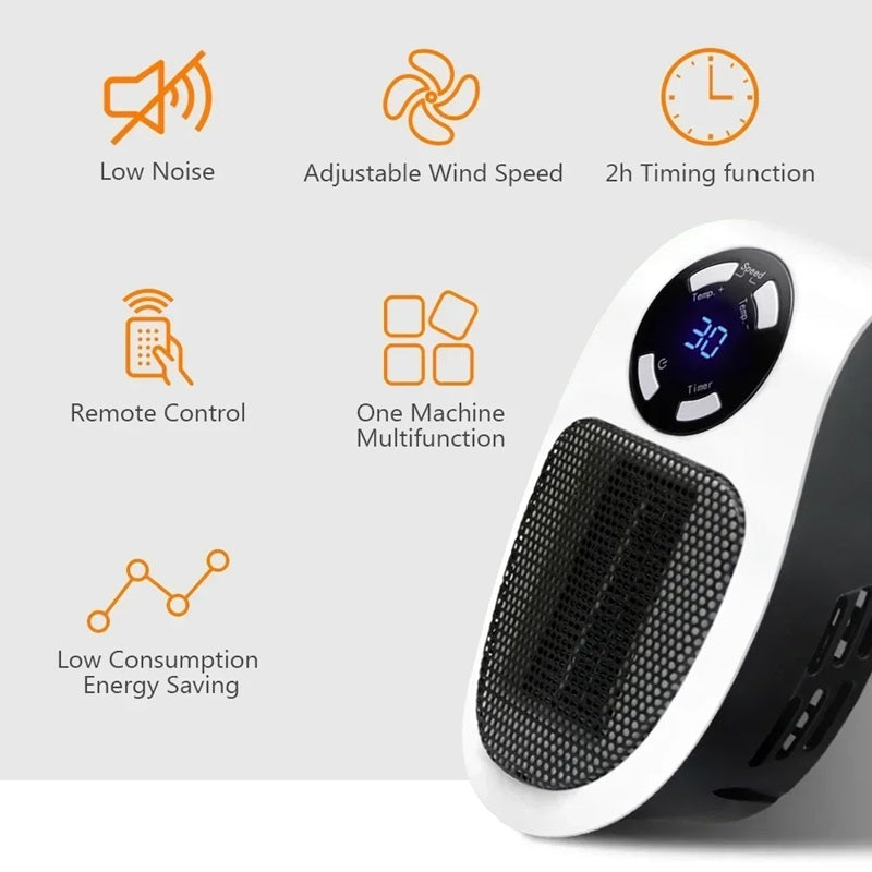 Mini chauffage numérique portable - écran LED, contrôle intelligent de la température