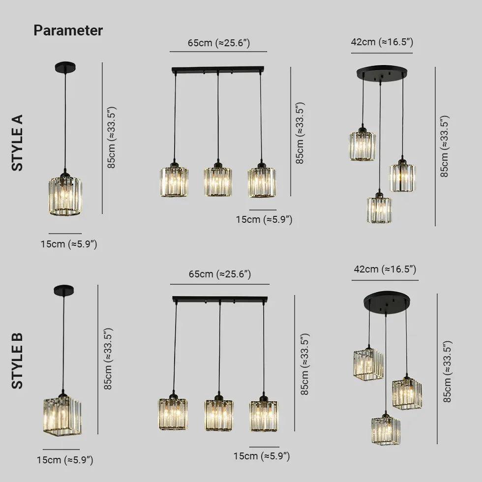 Hanglamp van kristalglas in Nordic Black Design | boxzora