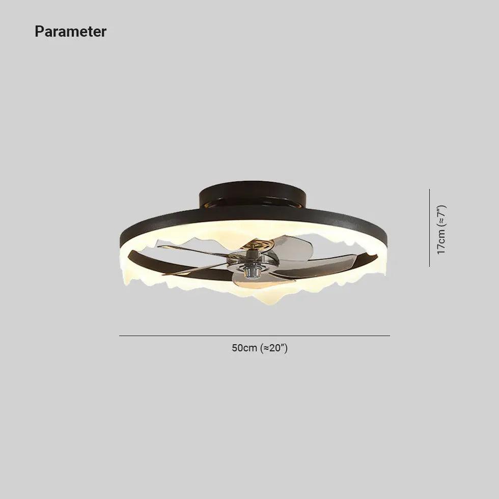 Sort-hvid LED-loftventilatorlampe til spisestuen | boxzora