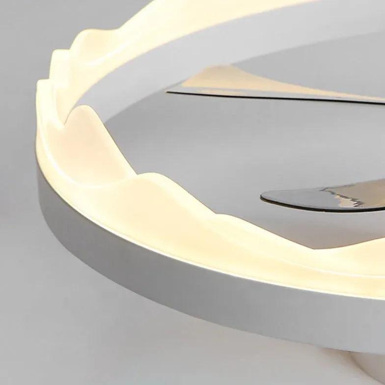 Czarno-biała lampa sufitowa LED z wentylatorem do jadalni | boxzora