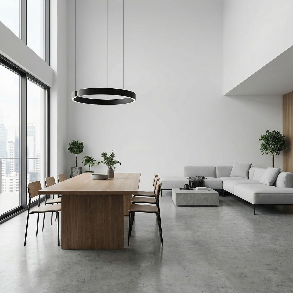 מנורת תלייה עגולה Luma Circle — עיצוב LED מעגלי ומינימליסטי