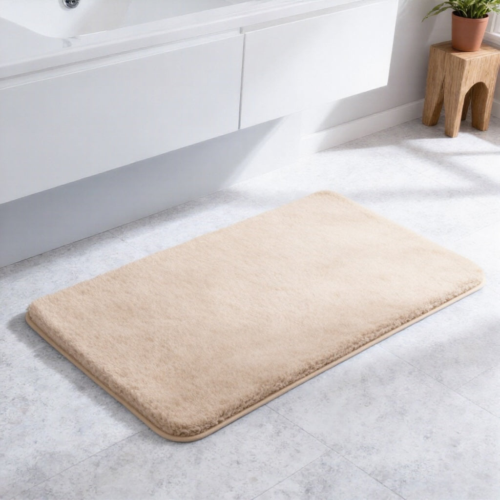 Ultramjuk badrumsmatta i mikrofiber — halkfri, mycket absorberande, maskintvättbar