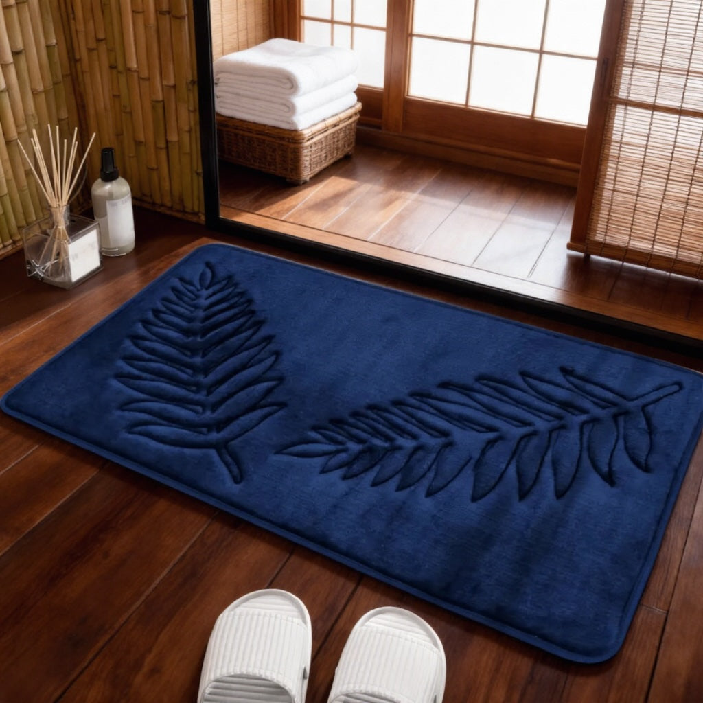 Non-Slip Bath Mat Set — Plush Memory Foam Base, Quick-Drying Backing, Absorbent Textured Surface