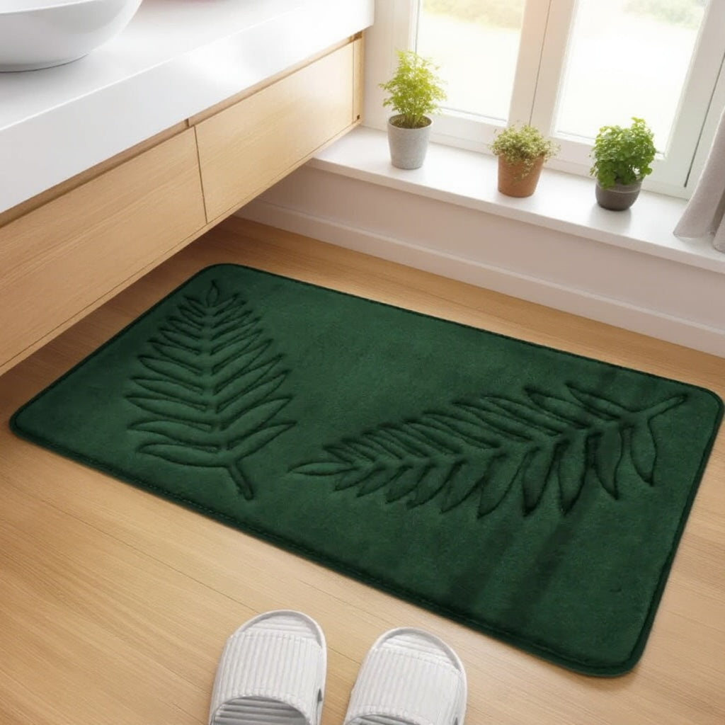 Non-Slip Bath Mat Set — Plush Memory Foam Base, Quick-Drying Backing, Absorbent Textured Surface