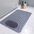 Durable Rubber Non-Slip Shower Mat — Integrated Foot Scrubber, Heavy-Duty Suction Cups