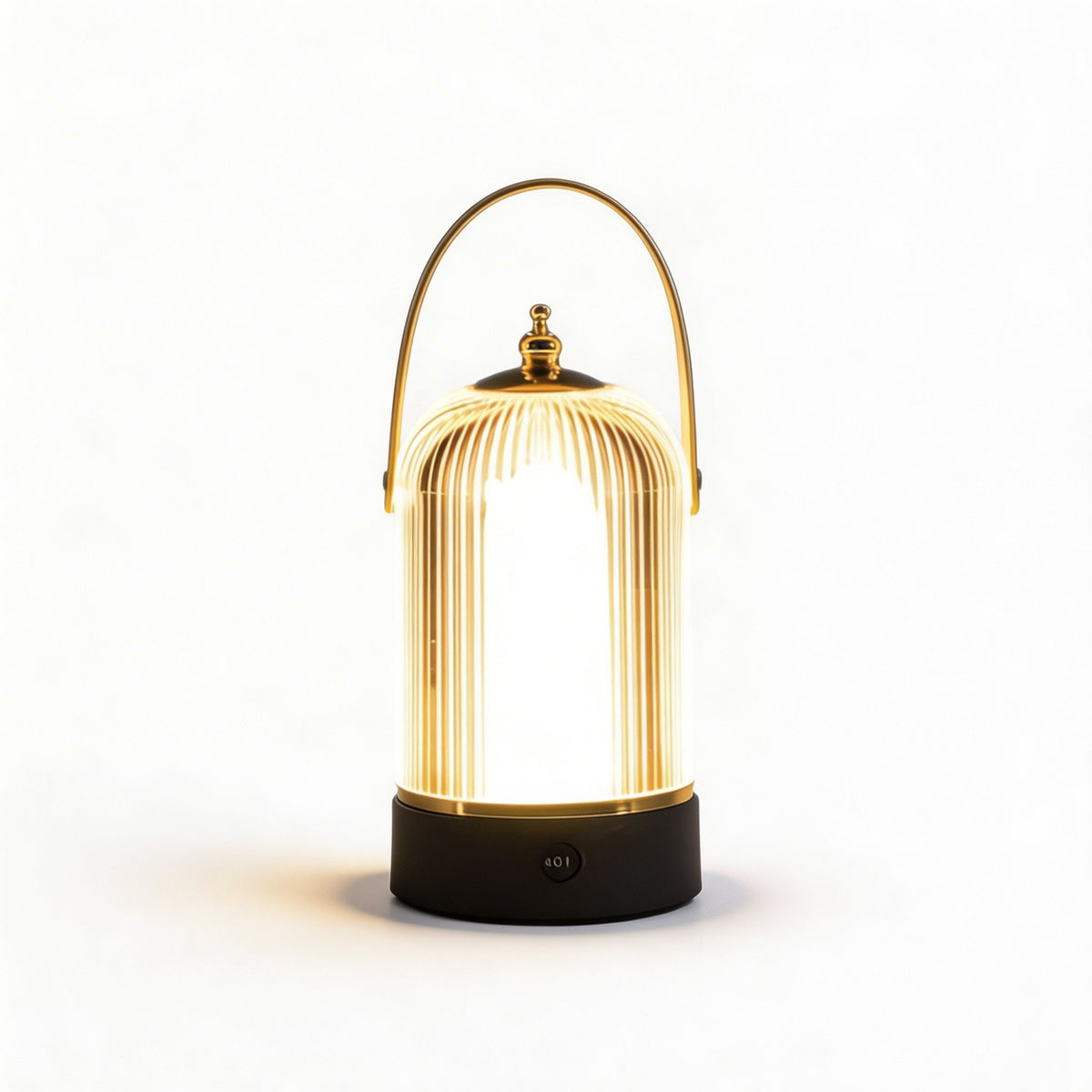 Modern Table Lamp—Ribbed Glass, Adjustable Metal Base, Dimmable LED Light