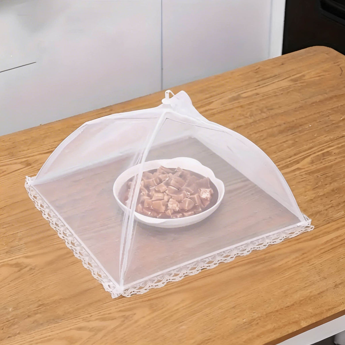 Protezione moderna per alimenti a scomparsa — struttura in acciaio zincato, rete resistente in poliestere, copertura portatile a baldacchino