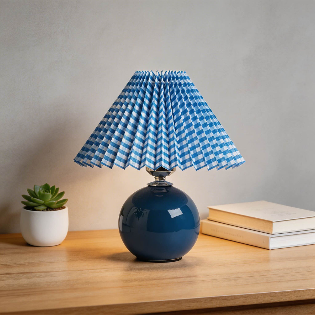 Vintagebordslampa – keramisk fot, justerbar E27 LED-lampa, direkt vägganslutning