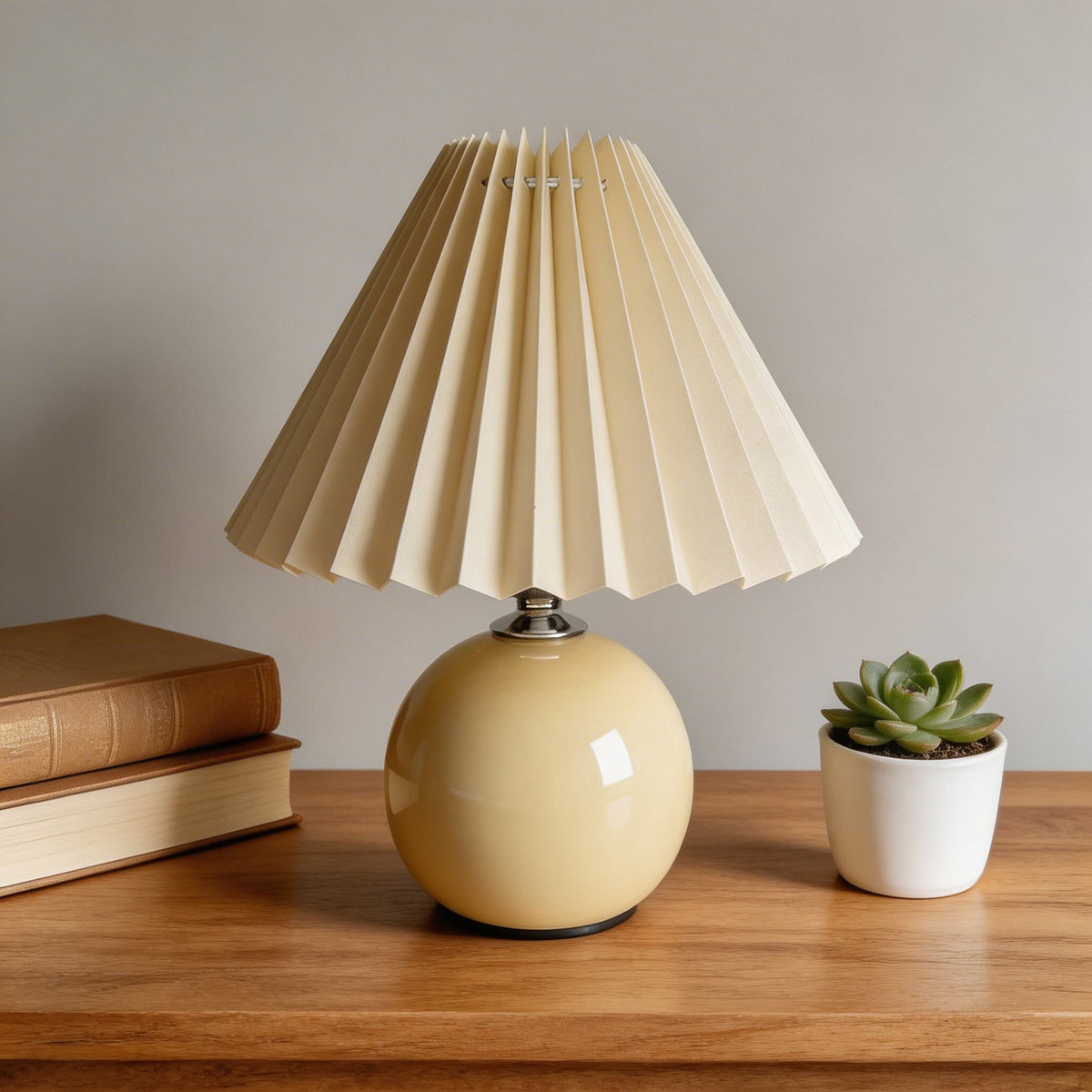 Vintagebordslampa – keramisk fot, justerbar E27 LED-lampa, direkt vägganslutning