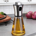 Modern Stainless Steel Olive Oil Spray Bottle – Fine Mist Nozzle & Transparent Vessel