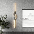 Adjustable Modern Linear Wall Sconce — Black Aluminum LED Light, Dimmable Silicone Shade
