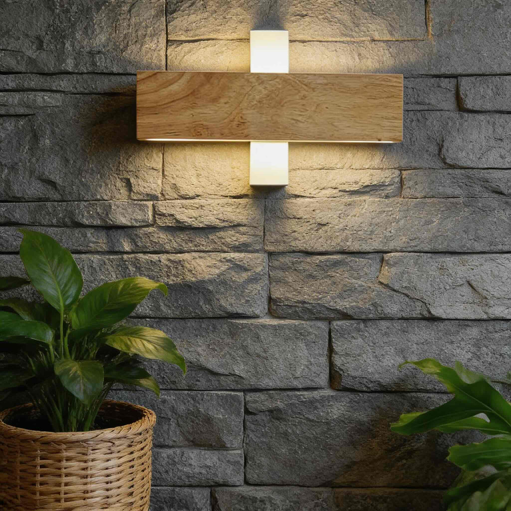 Modern Minimalist Adjustable Wall Light — Wood and Acrylic LED, 3000K