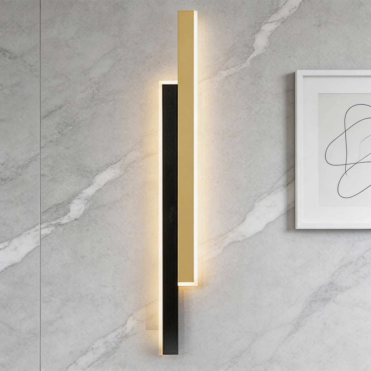 Modern LED Wall Sconce — Iron Frame, Acrylic Shade, Dimmable, Adjustable Length