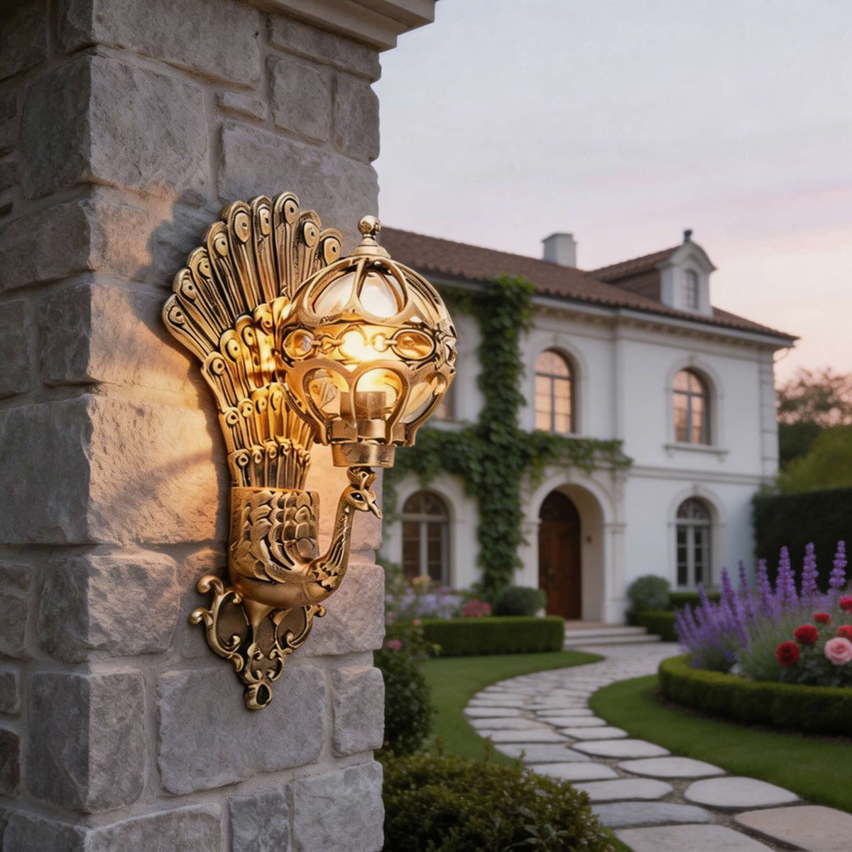 Modern Outdoor Wall Lantern — IP55 Waterproof, 20W E26 Compatible, Aluminum Frame, Glass Shade