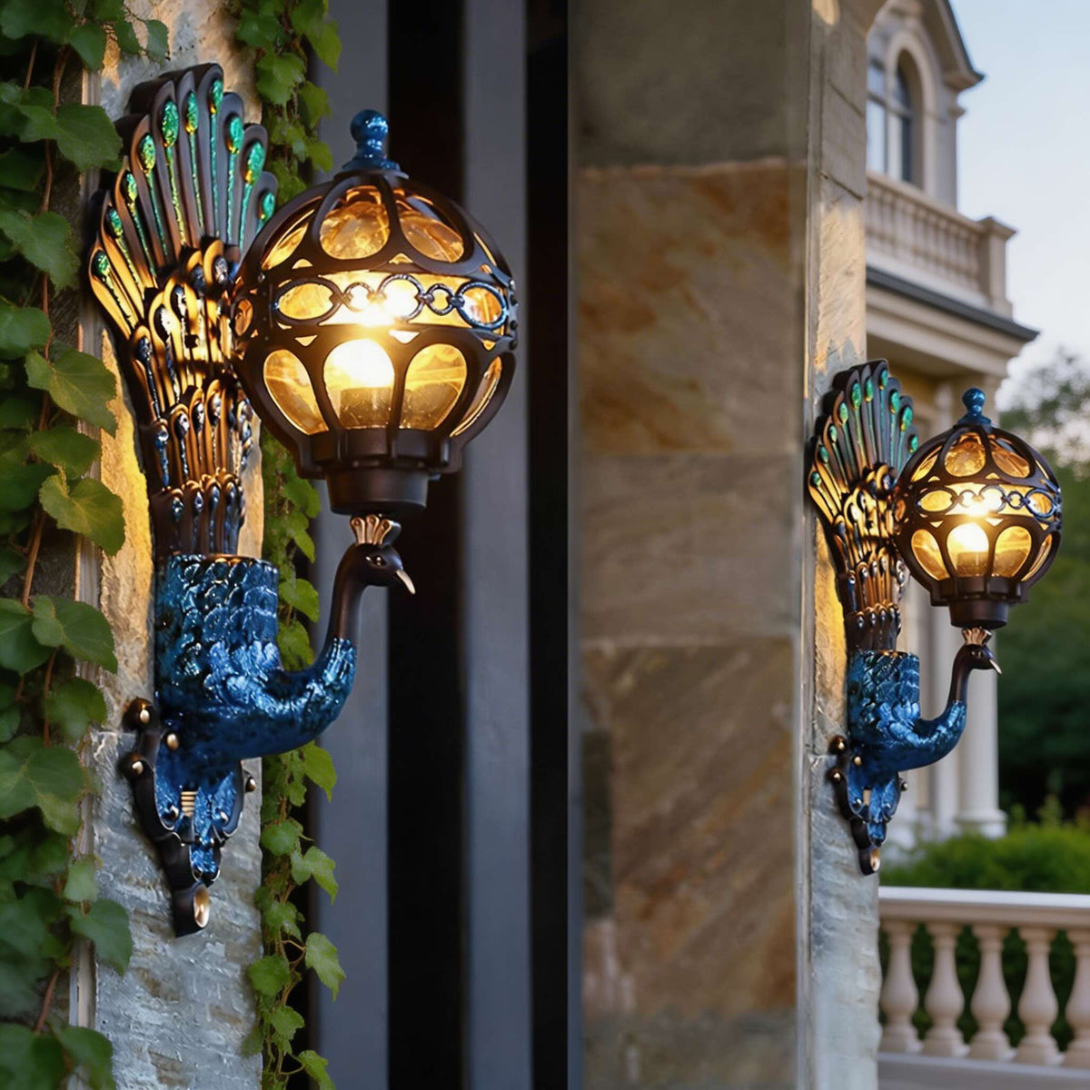Modern Outdoor Wall Lantern — IP55 Waterproof, 20W E26 Compatible, Aluminum Frame, Glass Shade