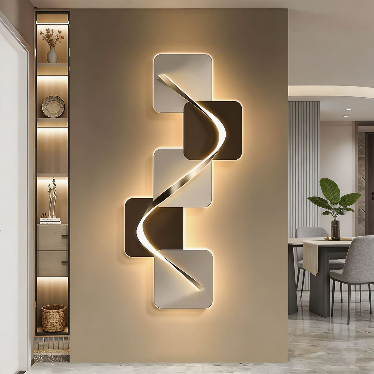 Wall Mounted Modern Geometric LED Wall Light — MDF Base Plate