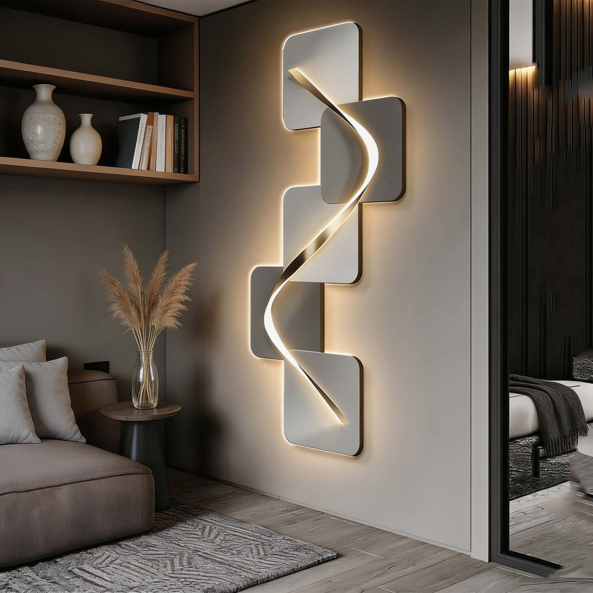 Wall Mounted Modern Geometric LED Wall Light — MDF Base Plate