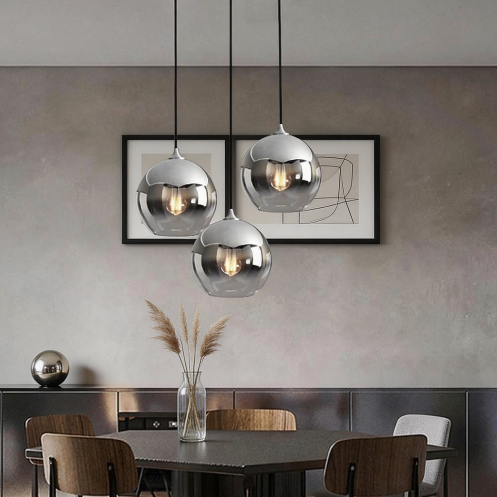 Justerbar modern minipendellampa - lampskärm i klar glaskupa