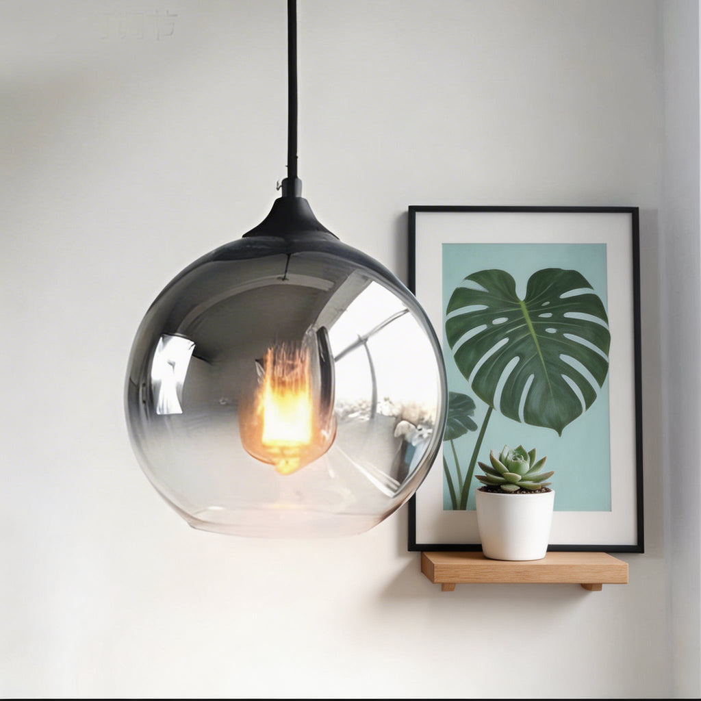 Justerbar modern minipendellampa - lampskärm i klar glaskupa