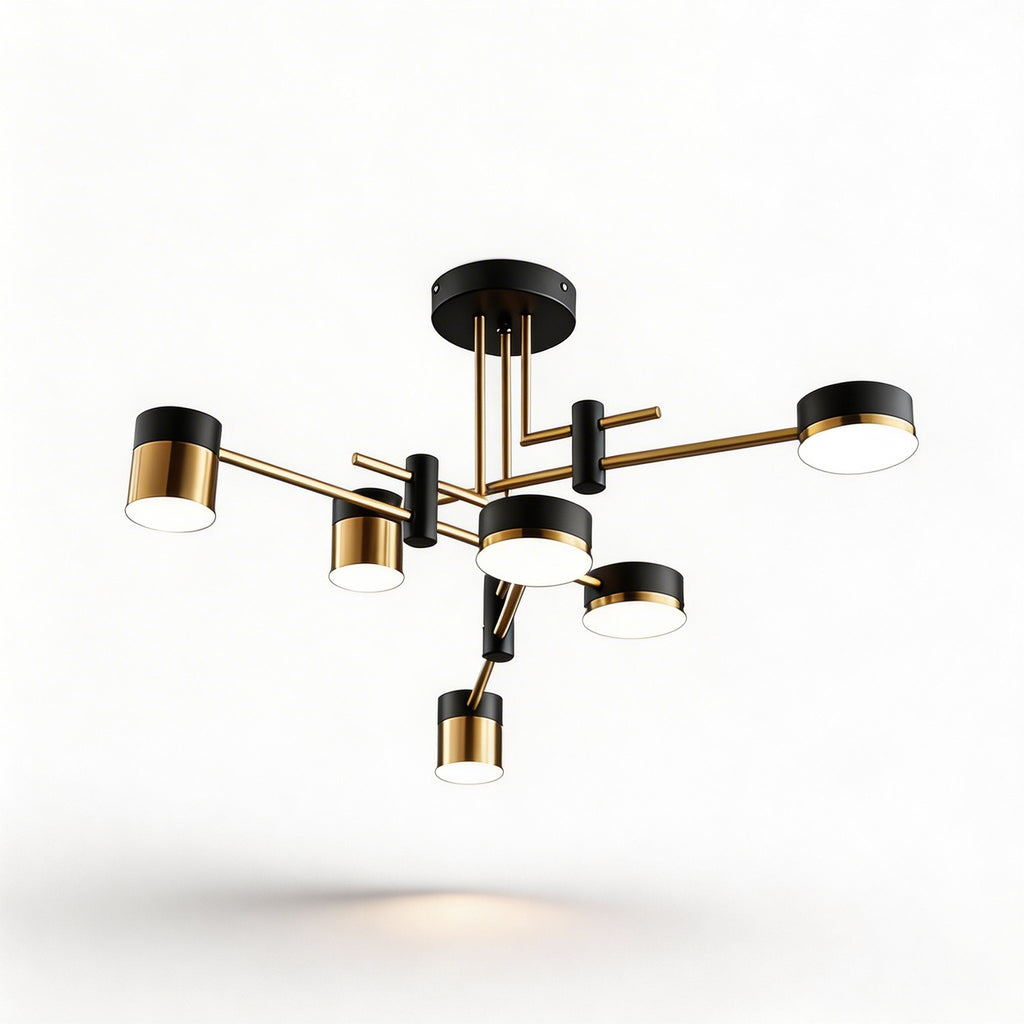 Adjustable Sputnik Ceiling Light — Dimmable LED, Iron and Acrylic, 4 6 8 Light Options