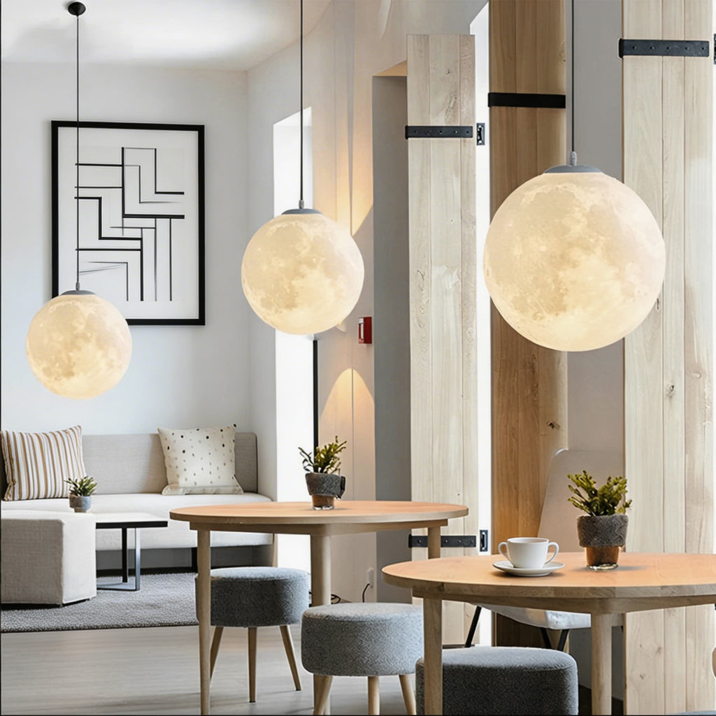 Modern taklampa Moon Globe - justerbar höjd, takmontering