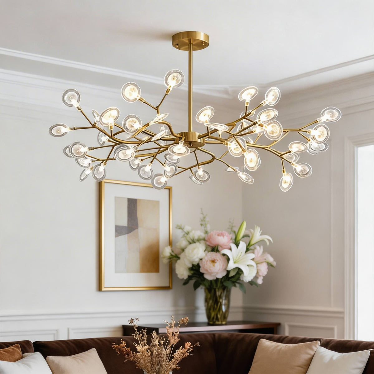 Modern Metal Pendant Light — Adjustable 27-Light LED Ceiling Fixture