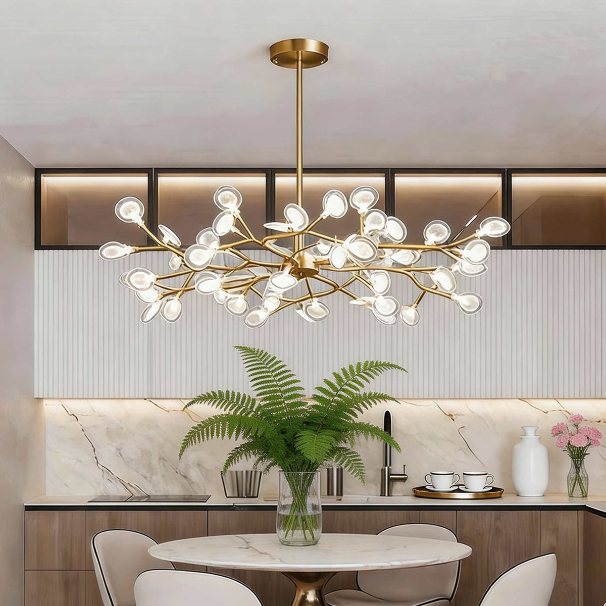 Modern Metal Pendant Light — Adjustable 27-Light LED Ceiling Fixture