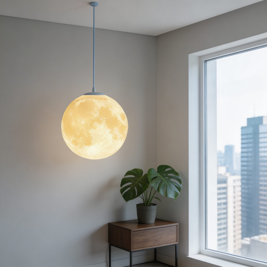 Modern taklampa Moon Globe - justerbar höjd, takmontering