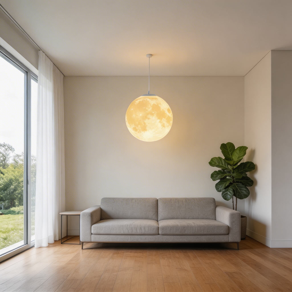 Modern taklampa Moon Globe - justerbar höjd, takmontering