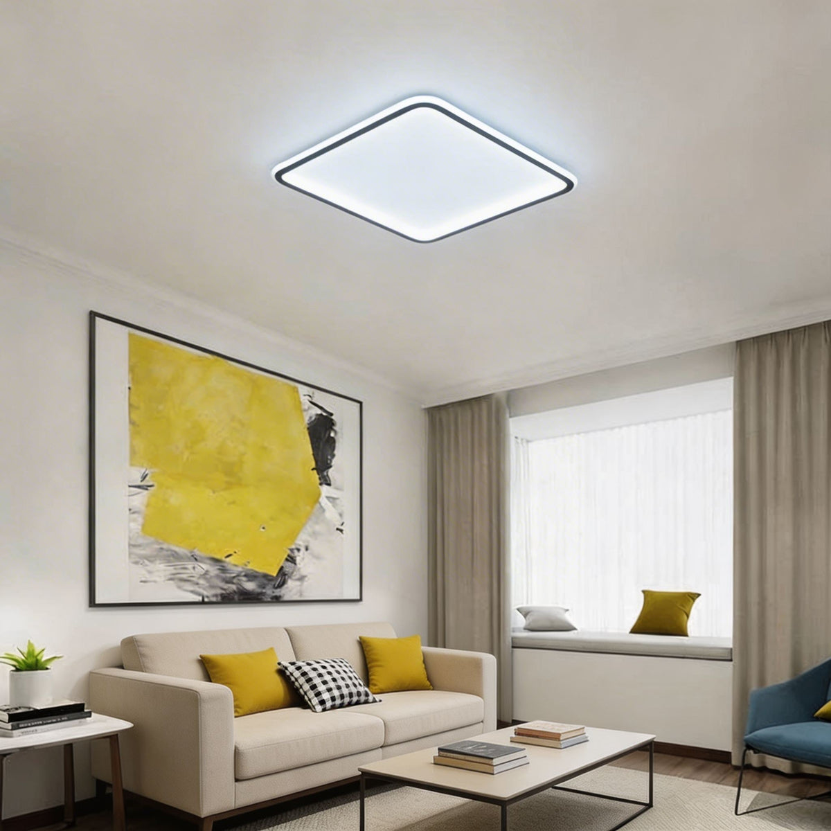 100W dimbar LED-taklampa — aluminiumram, PMMA-diffusor