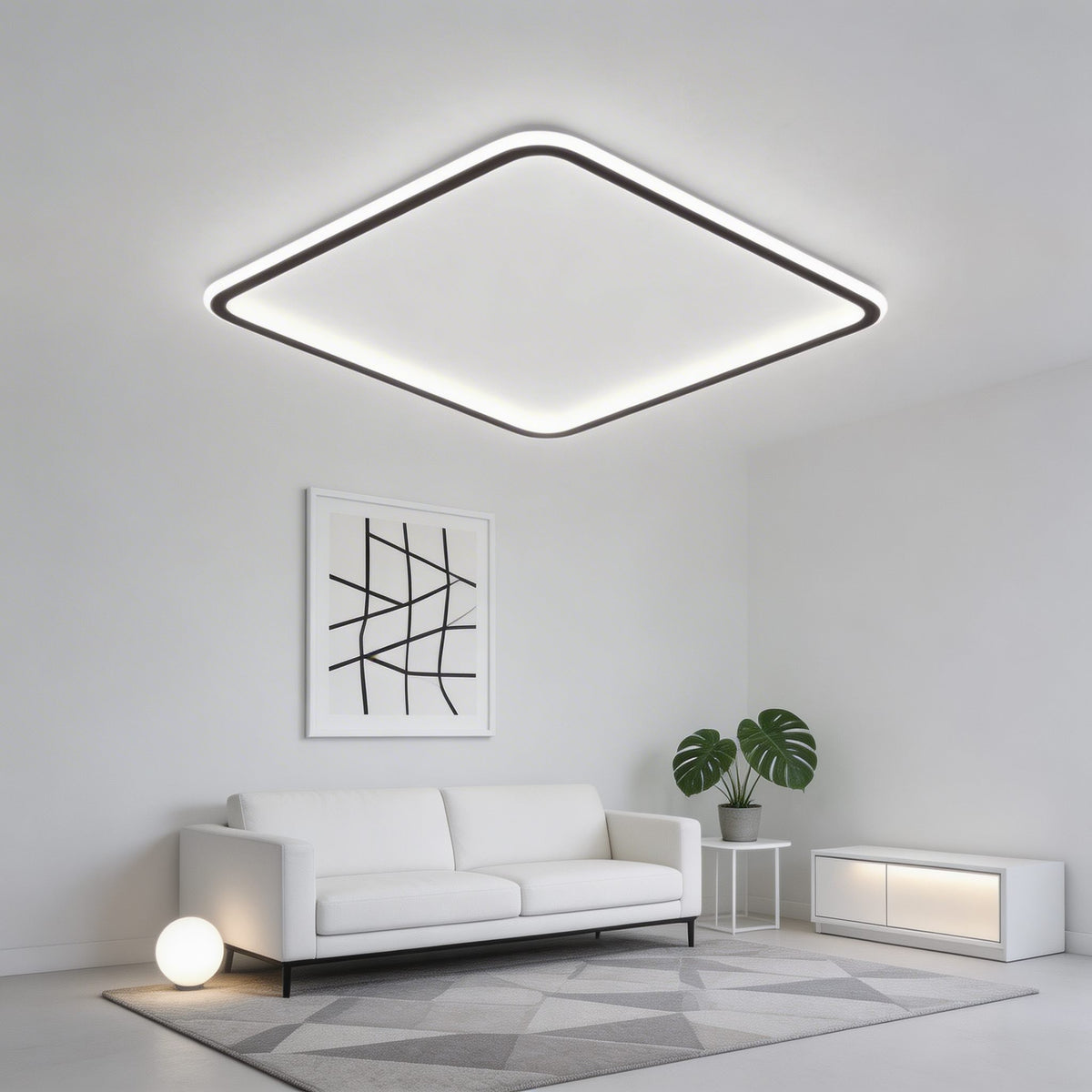 100W dimbar LED-taklampa — aluminiumram, PMMA-diffusor