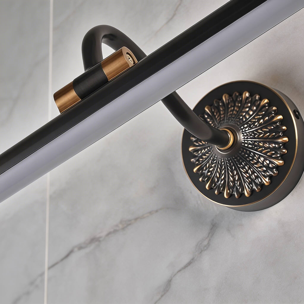 Wall Mounted LED Vanity Light Bar — Copper Housing, Acrylic Shade, 240° Adjustable Mount, Neutral Light