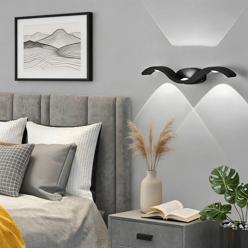 Modern 3-Light Outdoor Wall Sconce — 9W Bi-Directional LED Fixture in Die-Cast Aluminum, Waterproof