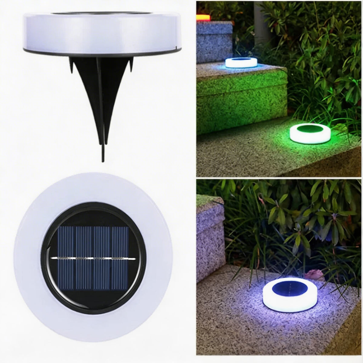 Luci solari da giardino in ABS impermeabile — Design decorativo con impronta di zampa, LED, installazione senza cavi