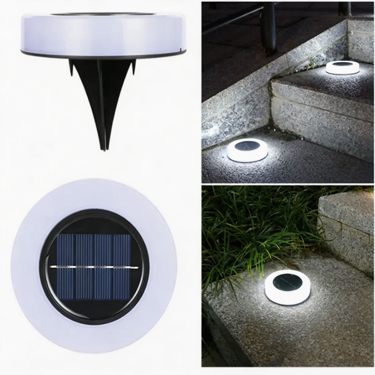 Luci solari da giardino in ABS impermeabile — Design decorativo con impronta di zampa, LED, installazione senza cavi