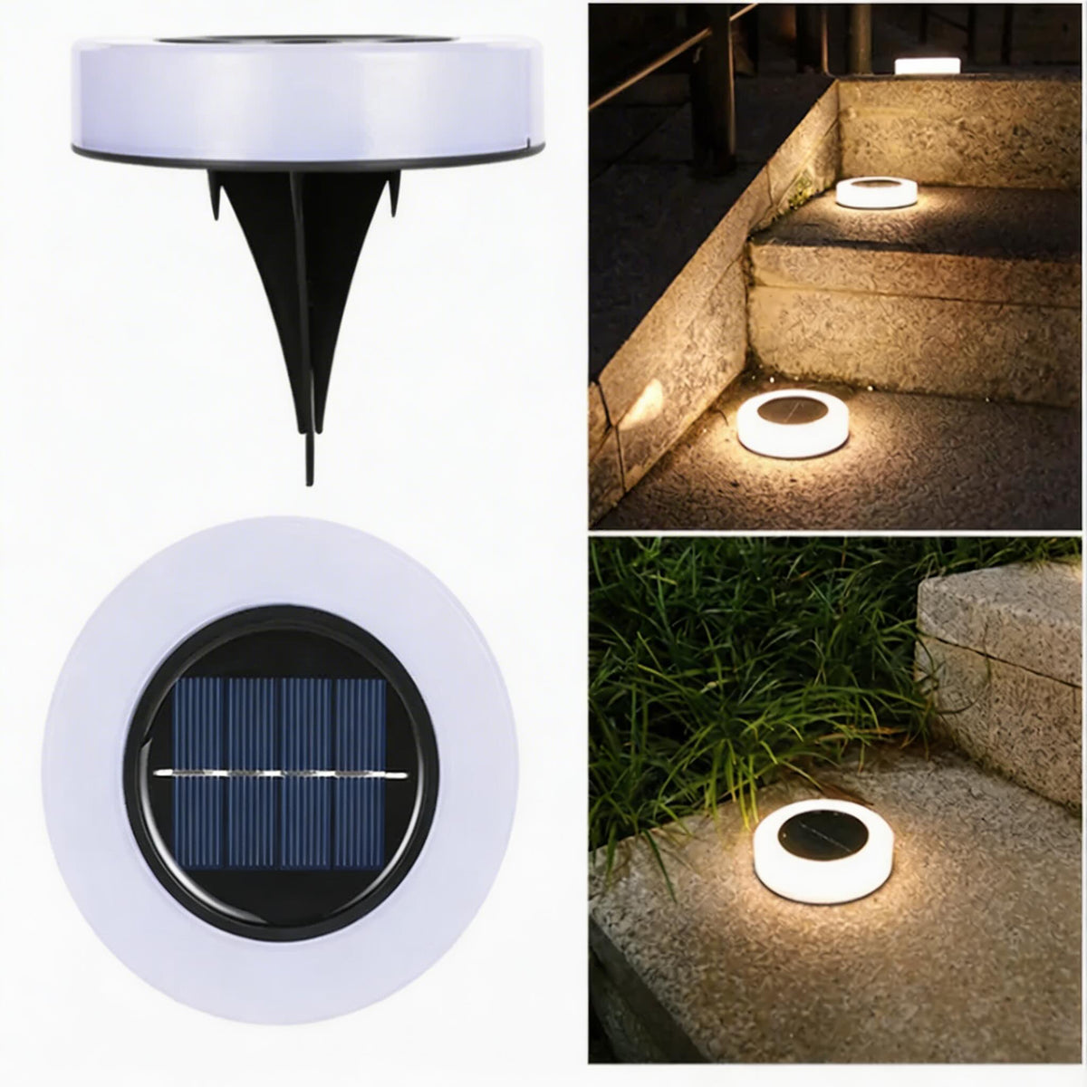 Luci solari da giardino in ABS impermeabile — Design decorativo con impronta di zampa, LED, installazione senza cavi
