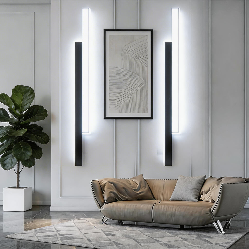Modern LED Wall Sconce — Iron Frame, Acrylic Shade, Dimmable, Adjustable Length