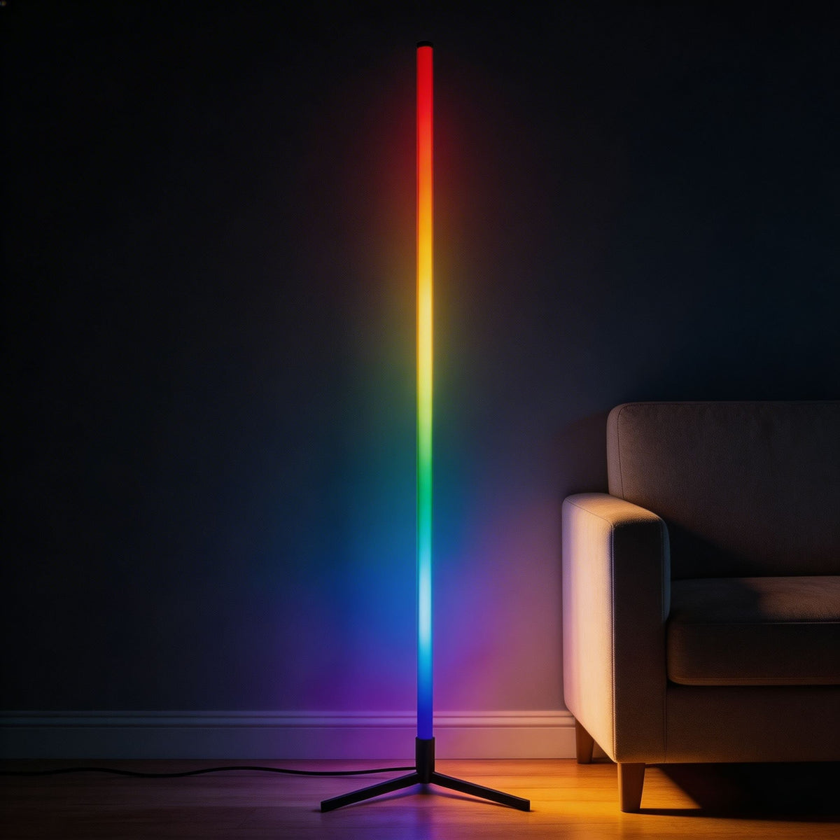 Adjustable Metal Floor Lamp — Smart Control, 16 Million Colors, LED Lighting