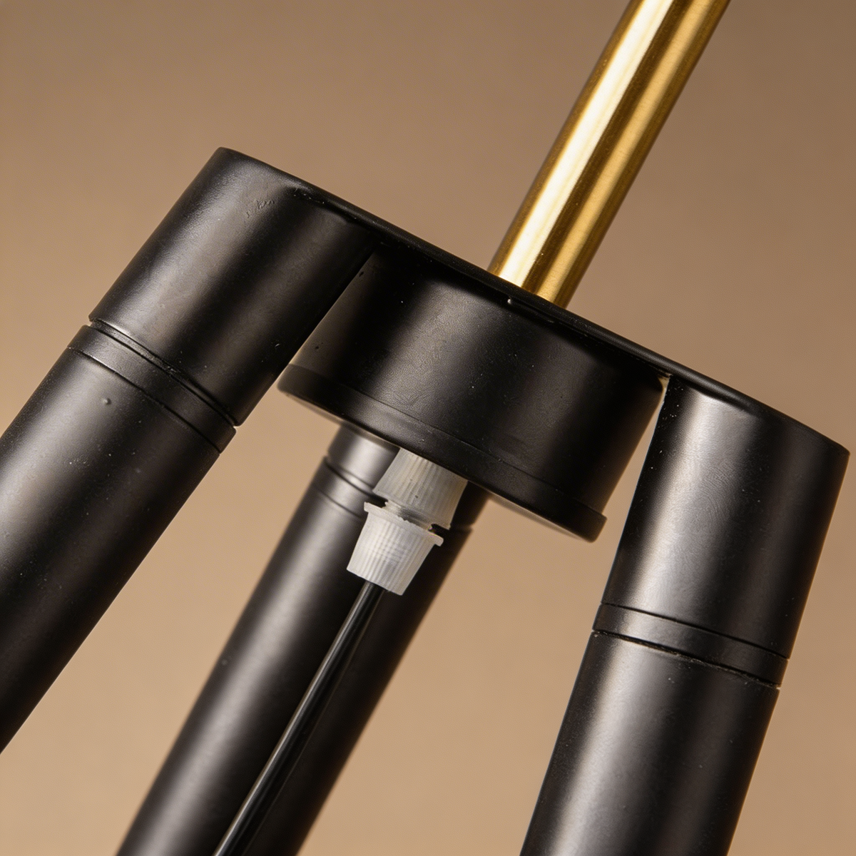 Modern Tripod Floor Lamp — Gold Iron Frame, Integrated LED Light
