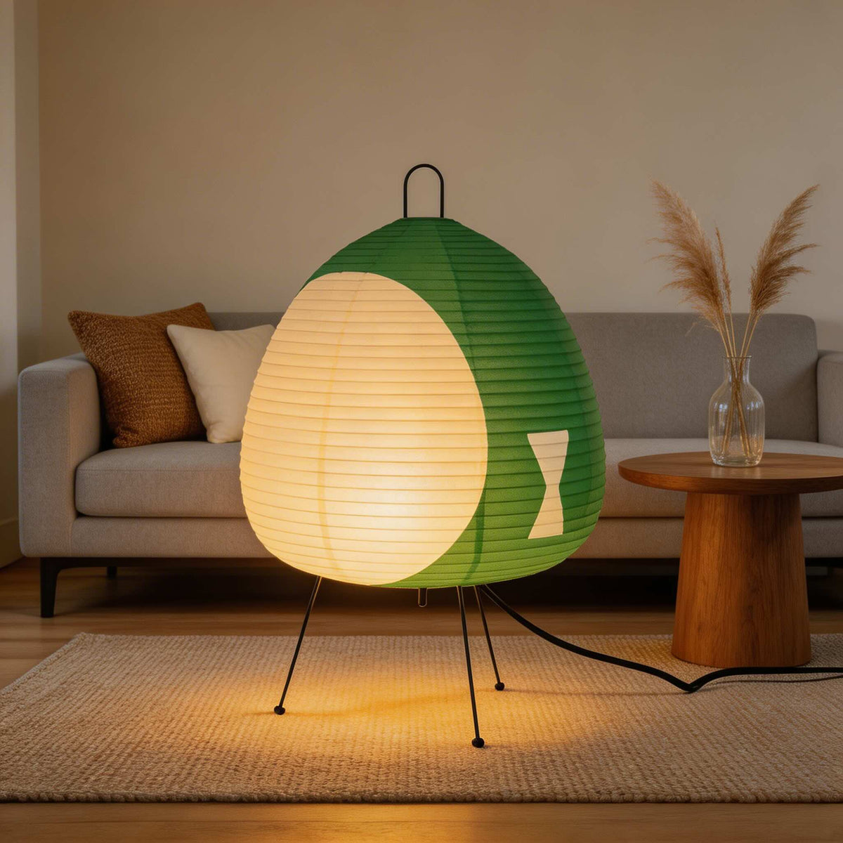 Modern Tripod Floor Lamp — Dimmable Iron Base, Rice Paper Shade