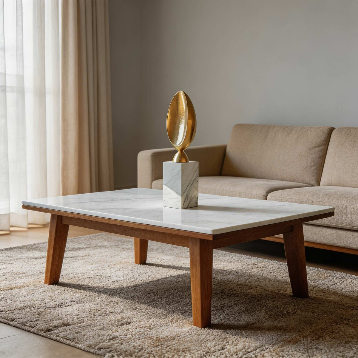 Scultura astratta geometrica in resina — elemento d'arte moderno e minimalista
