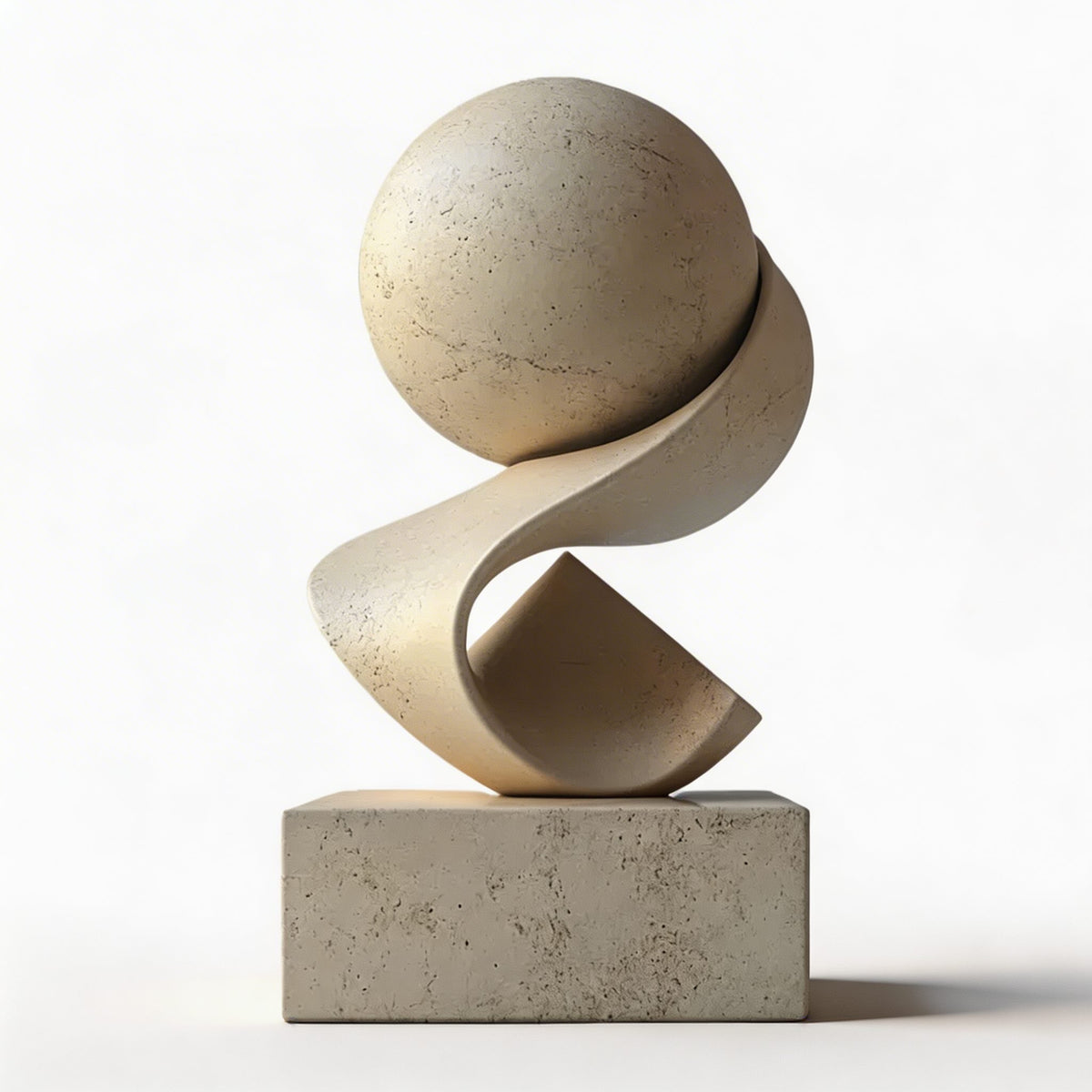 Scultura astratta geometrica in resina — elemento d'arte moderno e minimalista